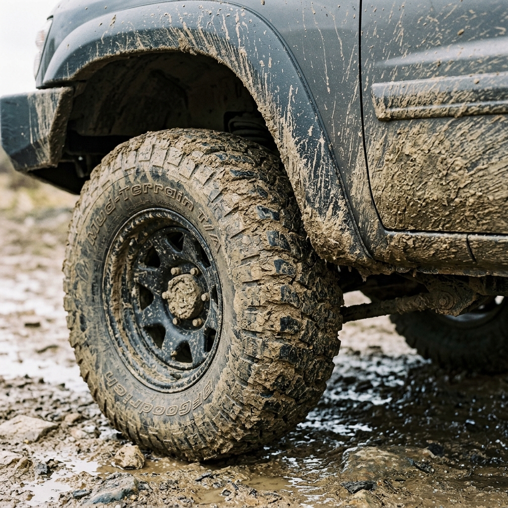 Muddy offroad car before wash
